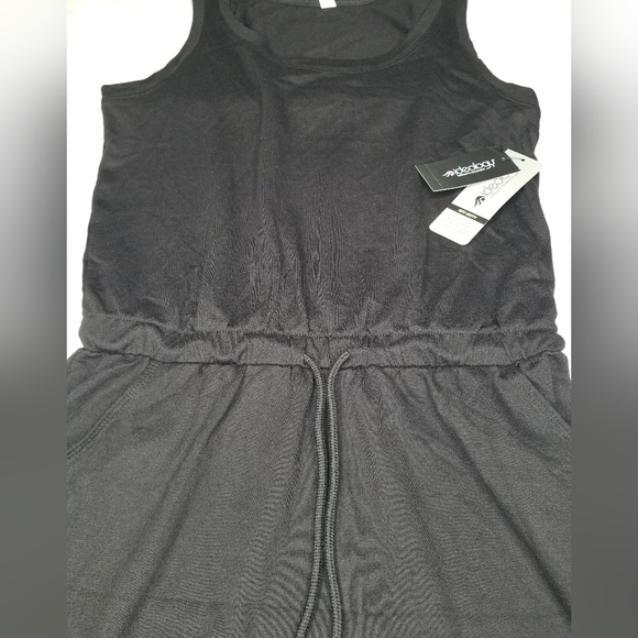 IDEOLOGY 💥Womens Black Stretch Pocketed Tie Drawstring Above The Knee Dress NWT - Picture 4 of 9